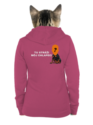 Tu strážim ja dámska mikina na zips Magenta