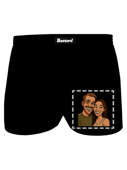 Karikatúra z vlastnej fotky pánske trenky Black