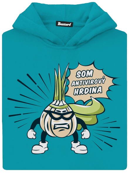 Antivirový hrdina detská mikina klokanka Hawaiian Blue