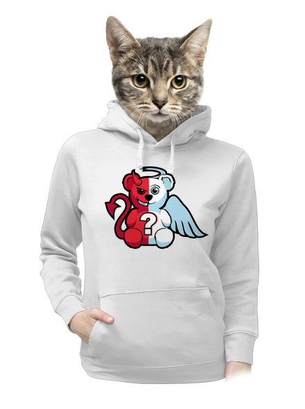 Anjel vs. diabol dámska mikina klokanka White