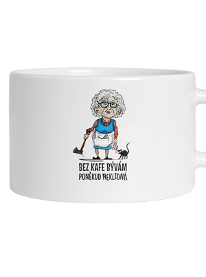 Neklidná bez kafe hrnček makronka White
