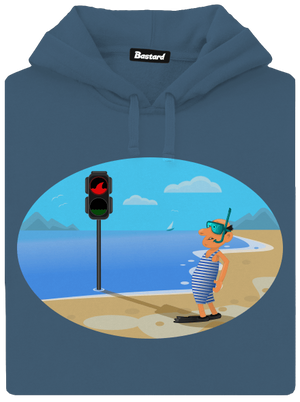 Bezpečné plávanie dámska mikina klokanka Denim