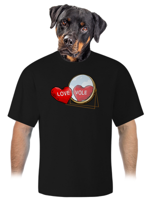 Love vole unisex tričko oversized Black