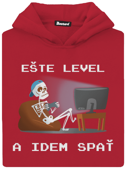 Ešte level detská mikina klokanka Fire Red