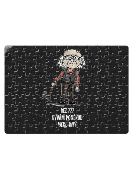 Neklidný - vlastný text puzzle White
