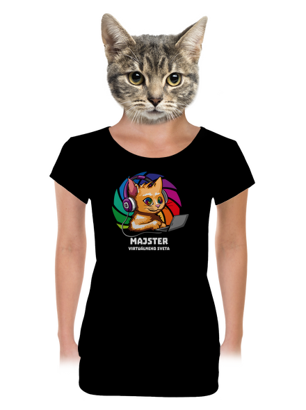Majster virtuálneho sveta dámske tričko s lemom Black