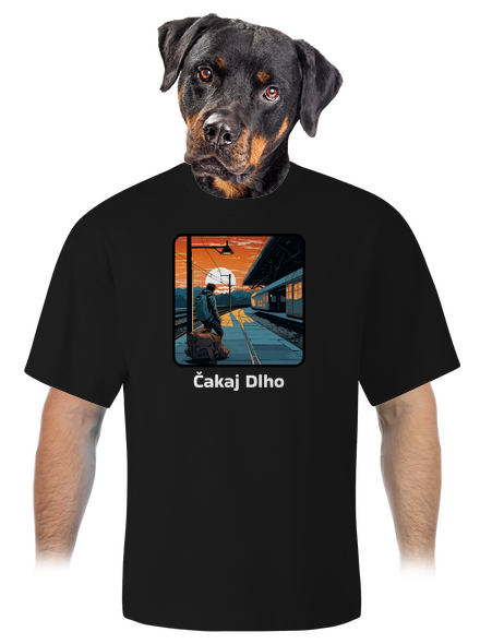 Čakaj dlho unisex tričko oversized Black