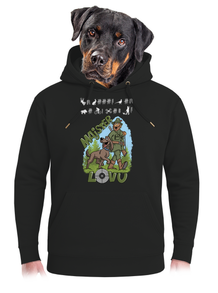 Majster lovu unisex mikina premium Dark Black
