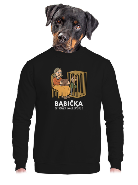 Babička stráži najlepšie unisex mikina bez kapucne Black