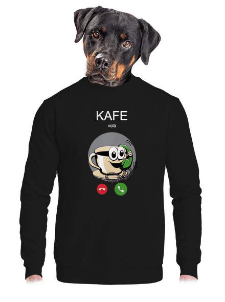Kafe volá unisex mikina bez kapucne Black