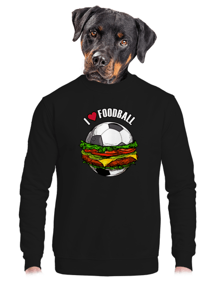 Foodball unisex mikina bez kapucne Black