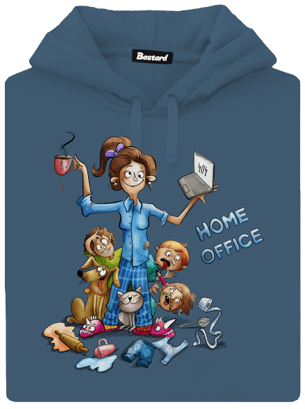 Mamičky home office dámska mikina klokanka Denim