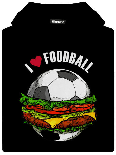 Foodball detská mikina klokanka Black