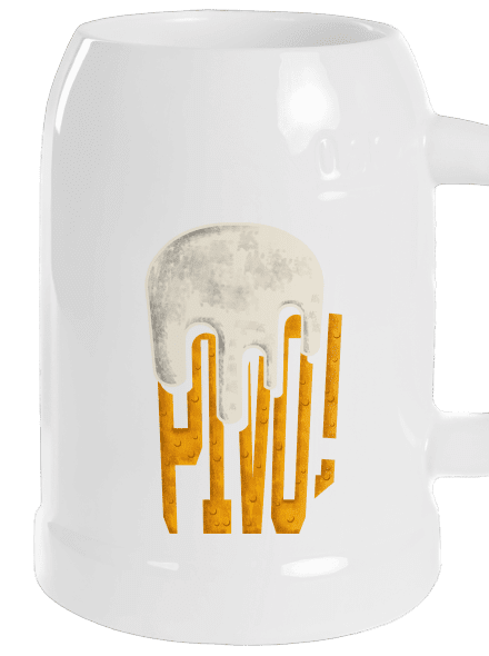 Nápis Pivo polliter White