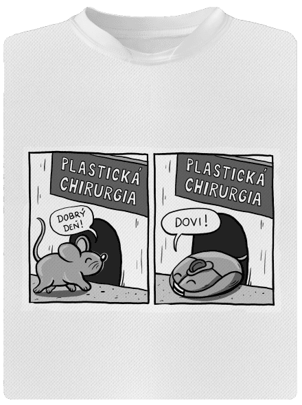 Myš na plastike detské športové tričko White