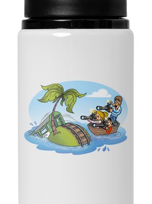 Ostrov železnice flaša na vodu White