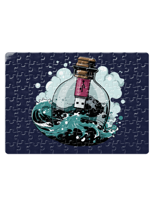 USB odkaz vo fľaši puzzle White