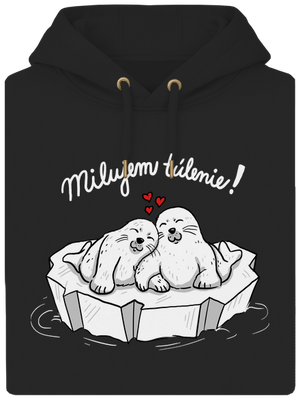 Milujem túlenie unisex mikina premium Dark Black