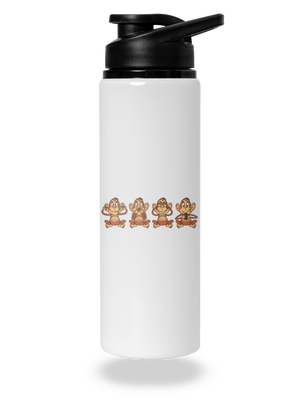 Opička s mobilom flaša na vodu White