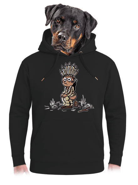 Indiánek unisex mikina premium Dark Black