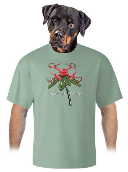 Rododendron unisex tričko oversized Sage