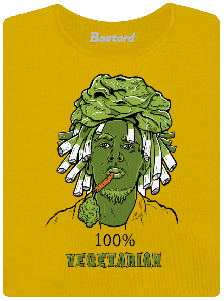 100% vegetarián dámske tričko Yellow