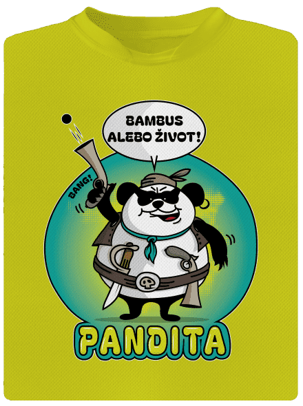 Pandita detské športové tričko Neon Yellow