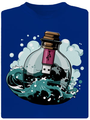 USB odkaz vo fľaši pánske športové tričko Royal Blue Mal