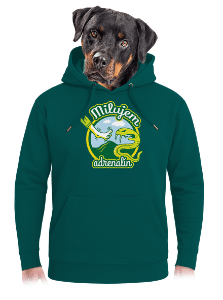 Milujem adrenalín unisex mikina premium Emerald Green
