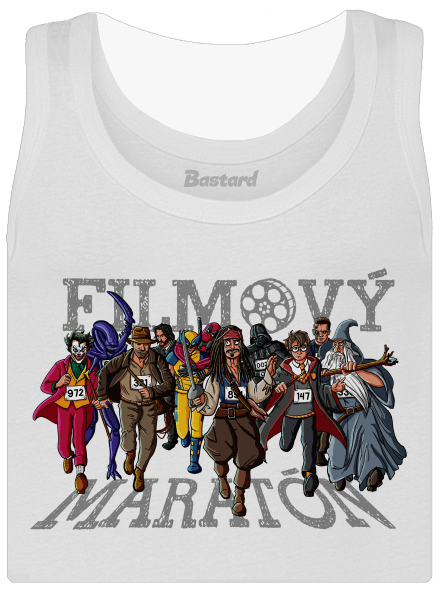 Filmový maratón dámske tielko klasické White