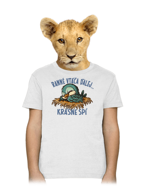 Ranné vtáča spí detské tričko White