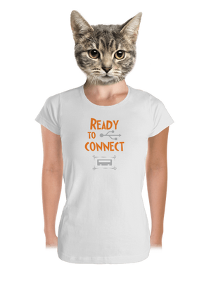 USB pripojenie dámske tričko prémium White