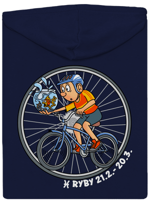 Cyklistický horoskop: Ryby pánska mikina na zips Navy