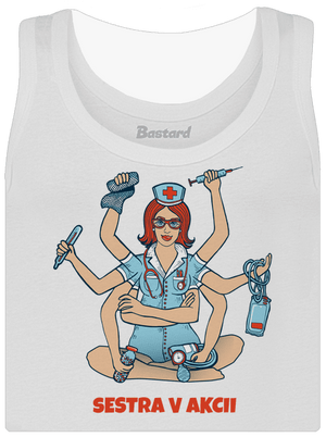 Sestra v akcii dámske tielko klasické White