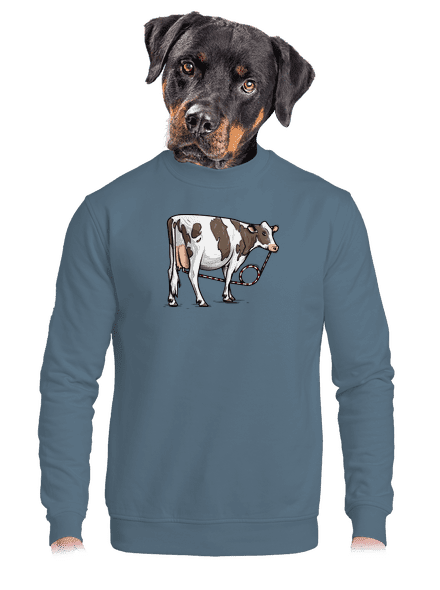 Cow drink unisex mikina bez kapucne Nordic Blue