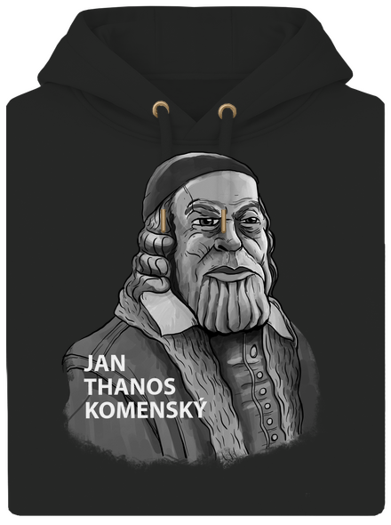 Jan Thanos Komenský unisex mikina premium Dark Black