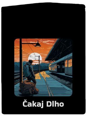 Čakaj dlho pánska mikina na zips Black