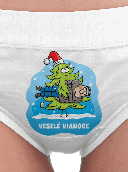 Veselé Vianoce dámske nohavičky White
