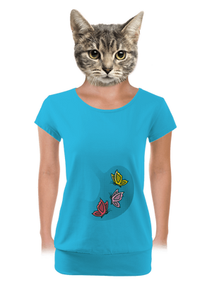 V bruchu dámske tričko s lemom Blue Atol