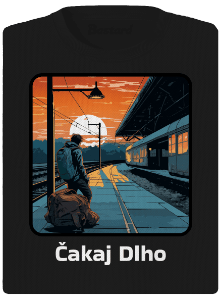 Čakaj dlho dámske športové tričko Black