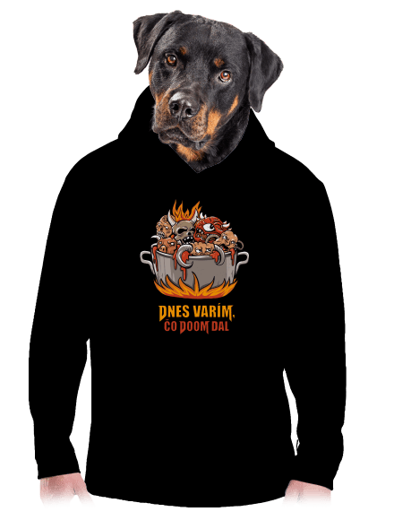 Čo Doom dal pánska mikina klokanka Black