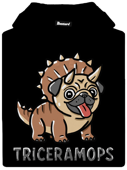 Triceramops pánska mikina klokanka Black