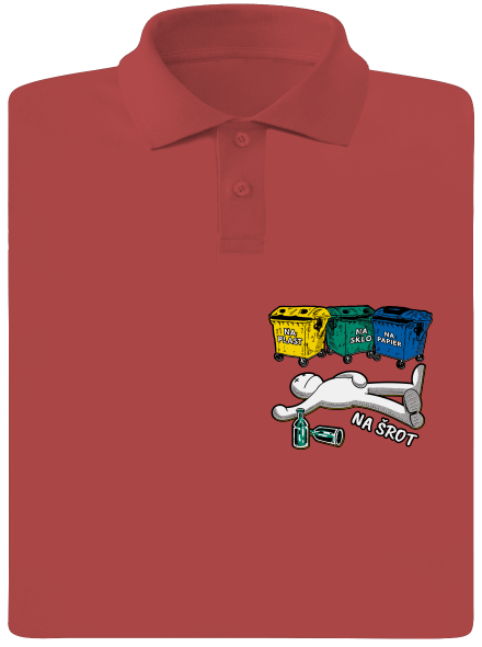Tříděný odpad pánska polokošeľa Burgundy