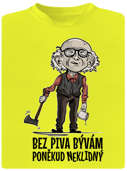 Neklidný bez piva pánske športové tričko Neon Yellow