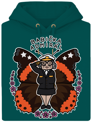 Babička admirál unisex mikina premium Emerald Green