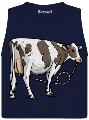 Cow drink dámske tielko voľné Navy