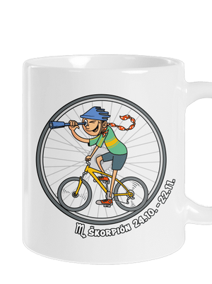 Cyklistický horoskop: Škorpión klasický hrnček White