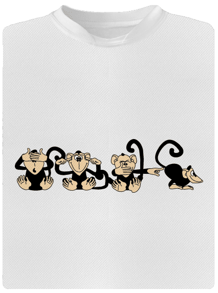 Opica detské športové tričko White