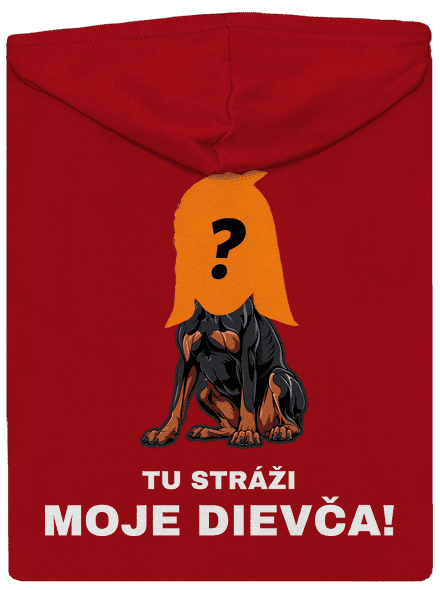 Tu strážim ja pánska mikina na zips Red