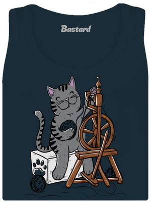 Mačka pradie dámske tielko klasické Navy